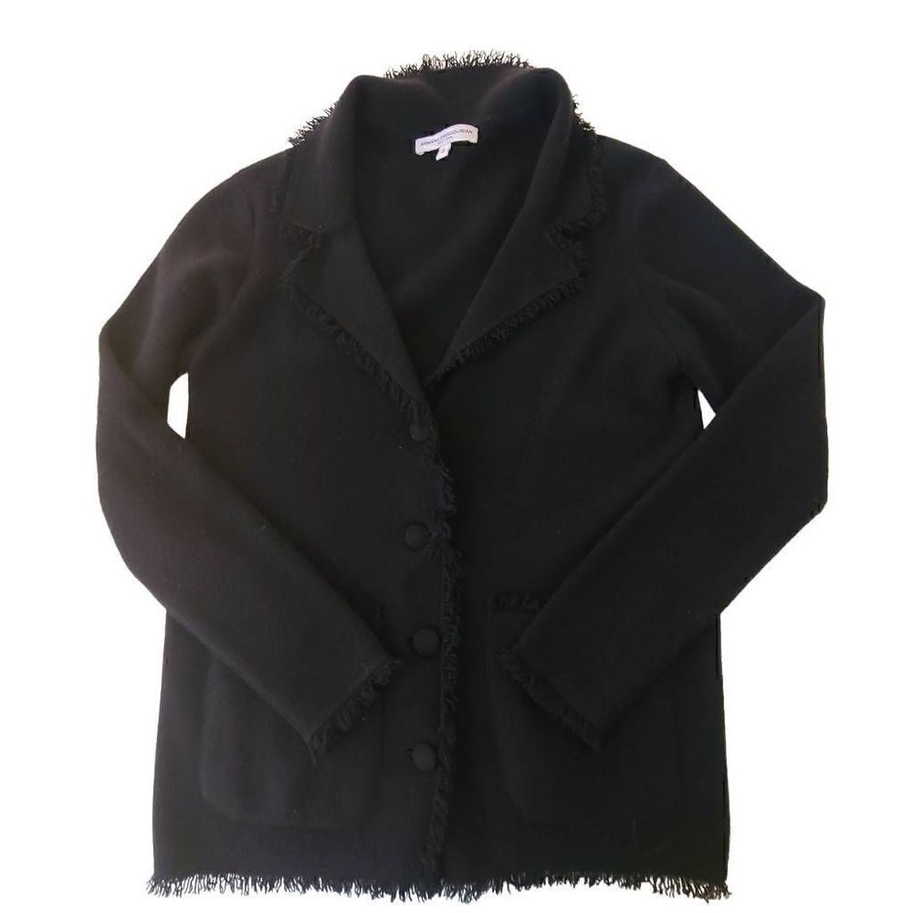 Armand Diradourian Womens Black Cashmere Sweater Jacket Small - Picture 3 of 12